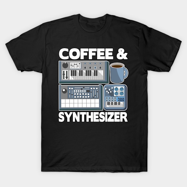 Analog Modular Synthesizer and Coffee Synth Vintage Retro T-Shirt by Kuehni